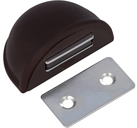 Amig - Butée Magnétique de Porte | Ø48 mm | Réduit Usure & Bruit | Fixation Facile sur Sols Lisses | Compatible Charnière Décorative, Marron, Plastique