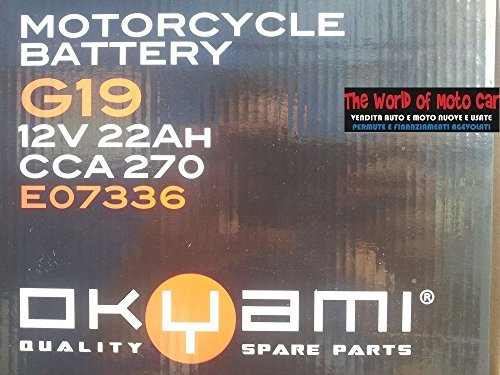 BATTERIA A GEL OKYAMI G19 CCA270 12V 22Ah PER BMW R 1150 R 2001 - 2005
