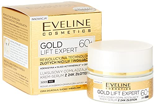 Eveline Cosmetics Crema-Siero Ringiovanente di Lusso con Oro 24k per Pelle Matura, Secca e Sensibile - Trattamento Lifting Anti-Età Giorno & Notte con Tecnologia del Filato Lifting