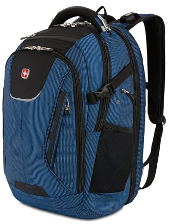 SwissGear 5358 USB ScanSmart Laptop Backpack. Abrasion-Resistant & Travel-Friendly Laptop Backpack (18, Blue/Black).
