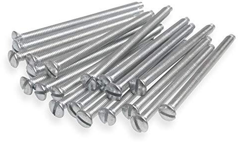 Harlington Group Pack of 20 M3.5 x 50mm Screws Long Electrical Machine Screw for Light Switch and Plug Sockets Bright Zinc Plated DIY 2 inch Plated Slotted Head