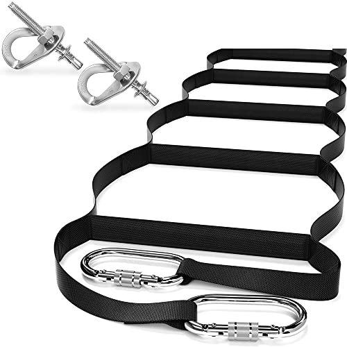 Scala di sicurezza con ancoraggi a perno per 2 piani 7 m | Leggera, compatta e portatile | Corda di sicurezza multifunzionale e resistente alle intemperie | Scala di salvataggio