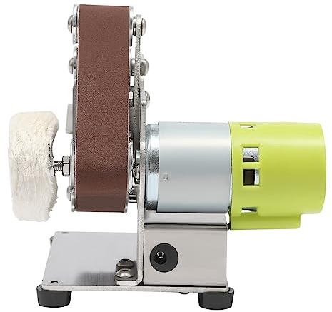 Bandschleifer Mini Schleifmaschine Satz mit 10 Schleifbändern 25 * 330mm und Polierscheibe 150W 775er Motor Poliermaschinen 7 Gänge Belt Sander Grinder