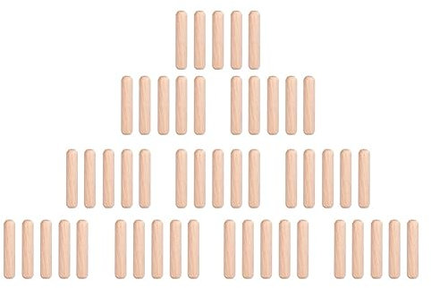 Goujon En Bois,Lot De 50 Goupilles En Bois, Goujon Cannelé, De Haute Qualité, Robuste Et Fiable, Pour L'assemblage Et L'assemblage De Meubles(M6*40(50PCS) M6*40(50PCS))