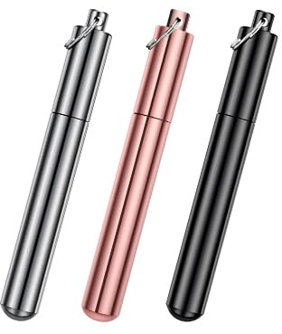 Slege Pillendose Schlüsselanhänger,Siegel Aluminium Metallrohr Verbindungsrohr(3 Stück) Tragbares Aufbewahrungsrohr, langer Streifen Wasserdicht Aufbewahrungskiste, Luftdichtes Aufbewahrungsrohr