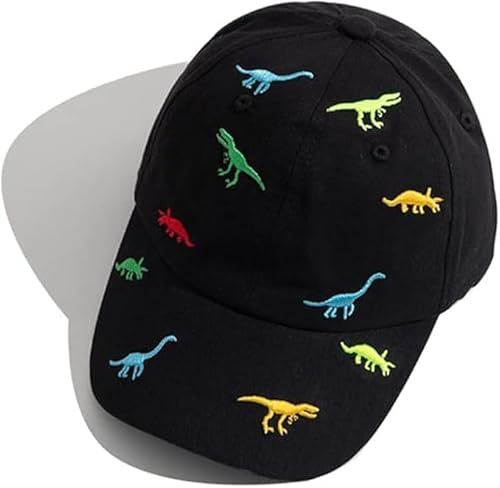 Gorra de béisbol para niños y niñas, bordado de dinosaurio, ajustable, deportivo, de algodón, gorra de sol, protección UV, para verano, otoño, niños, gorra de golf, para 2-6 años, para bebés de 2 a 6
