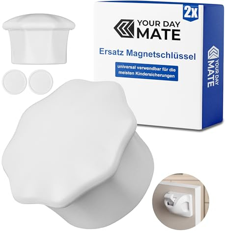 Chiave magnetica di ricambio per serratura di sicurezza per bambini, confezione da 2, in bianco, per serratura di sicurezza per armadi e cassetti, chiave per serratura magnetica per bambini