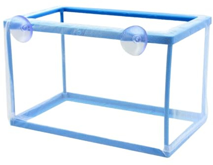Fish Tank Breeder Large Mesh Net Fry Saver Aquarium Spawn Hatchery Isolation with Suction Cups (Large)