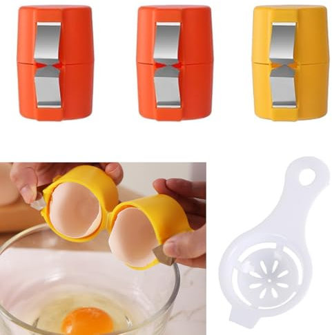 Ruayia Eierschalenöffner 3 Stück mit Eiertrenner, Eieröffner Egg Shell Opener mit eigelbtrenner eitrenner Eierschäler Eierknacker Werkzeug Eierschalenöffner