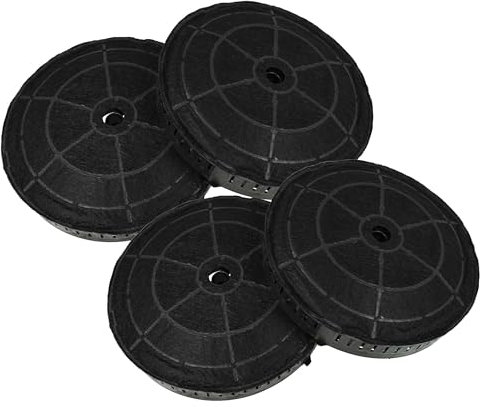 vhbw 4x Filtres à charbon actif compatible avec Elica APLOMB WH/A/60 PRF0166940, APLOMB BL/A/90 PRF0166939 hotte aspirante - 17,2 cm