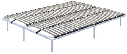 MOG CASA Somier Ortho IF02 200x200 cm con Laminas Amortiguadoras de Madera, Marco Sólido de Metal Blanco, Diferentes Tamaños, 23cm de Altura con Almacenamiento Debajo de la Cama