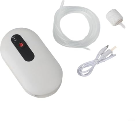 CWOQOCW Bomba aireadora de cebo vivo recargable portátil, oxigenador de pecera, con cable USB, piedra de aire de tubo doble, para equipos de pesca (tubo único)