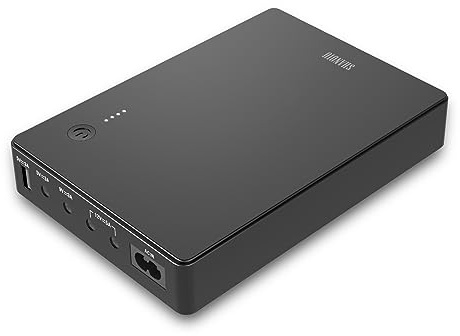 Shanqiu Mini UPS - Fuente de alimentación ininterrumpida para router, módem, cámara con entrada CA, salida USB, 5 V, CC, 5 V, 9 V, 12 V, 3 A (74 Wh)
