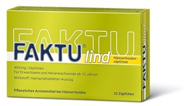 FAKTU lind Zäpfchen: Entzündungshemmende Hamamelis Zäpfchen gegen Hämorrhoiden, fördert die Wundheilung, 10 Stück