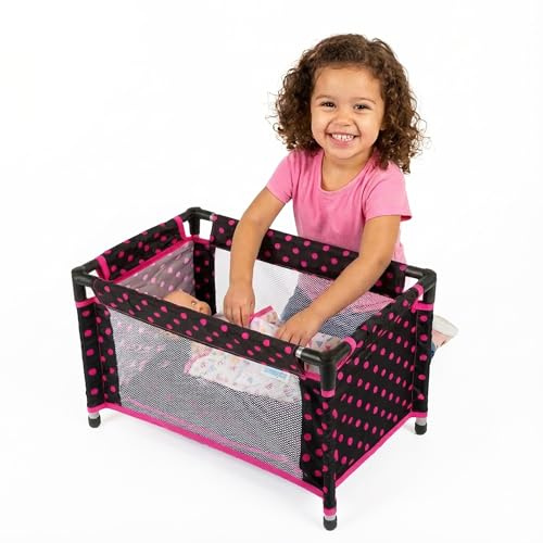 Kinderplay Cuna de Viaje para Muñecas - Cuna Viaje Muñecas Juguete, La Cuna de Viaje se Desmonta Fácilmente y se Guarda en una Bolsa de Mano, Una Muñeca De hasta 46 cm, KP0400G