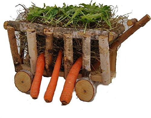 Ollesch XXL Naturholz Birke Futter und Heuraufe für Meerschweinchen und Kaninchen
