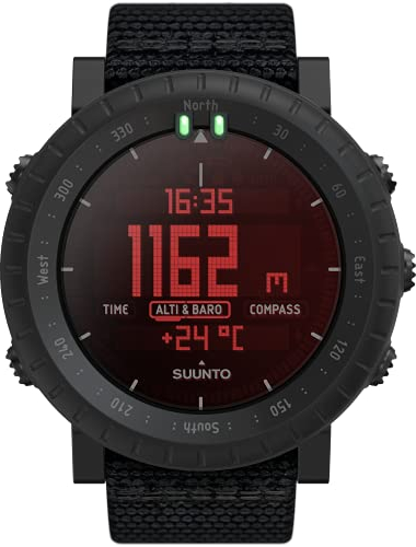 Suunto Core Alpha Stealth Outdoor-Uhr mit Höhenmesser, Barometer und Kompass