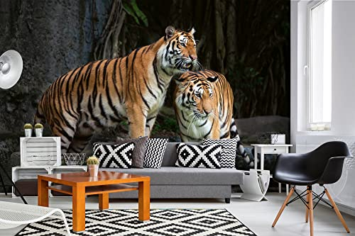 Vlies Fototapete BENGALISCHER TIGER 375 x 250 cm (inkl. Kleister) - Vlies Tapete, Wandtapete, Wandbilder - Tapete für Wohnzimmer Schlafzimmer, Büro, Küche - Montagefertig