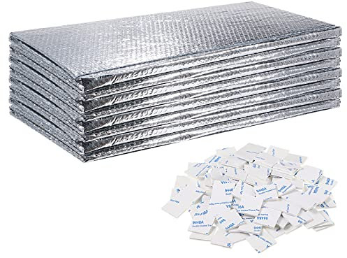 Gerrii 8 Pcs Garage Door Insulation Kit Double Bubble Insulation Panels Reflective Film Aluminum Radiant Barrier Thermal Shield with Adhesive Tape for Garage Greenhouse Attics Walls (24 x 48 Inch)