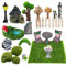 21 Stück Puppenhaus Zubehör Kunstrasen Outdoor Garten Deko Zen Garten Garten Zubehör Miniatur Garten Dekorationen Geeignet für Outdoor-Gartendekoration Puppenhaus DIY Dekoration Märchengarten