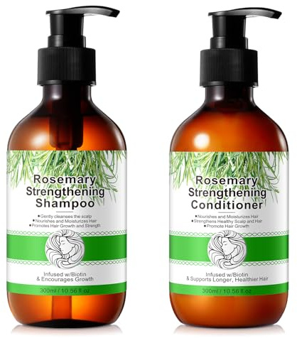 Rosemary Shampoo and Conditioner Set, Hair Growth Rosemary Shampoo and Conditioner Against Hair Loss, Nourishes Scalp, Biotin rosemary oil Hair Thickening Products for Women and Men, Sulfate Free
