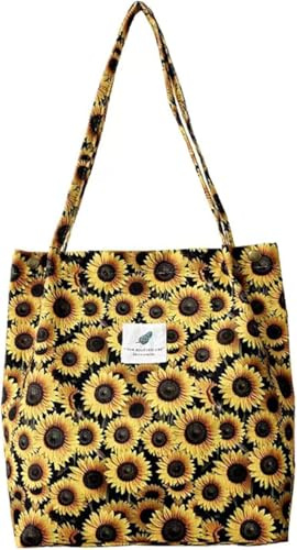 CCAIPU Borsa Shopper Donna - Tote in Velluto a Coste, Grande Capacità, Perfetta per Viaggi e Shopping (Multicolore-C)
