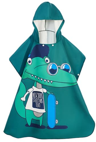 Maddy's Home Bath Poncho for Children, Poncho Towel, Microfibre Surf Poncho, Quick Dry Lightweight Changing Towel, Suitable for Swimming Surfing and Beach (Dinosaur)