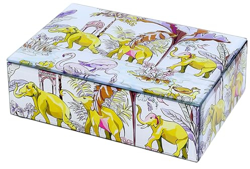 Qsvbeeqj Versatile Jewellery Storage Box Stylish Glass Jewellery Container Strorage Box for Rings and Necklaces Collection