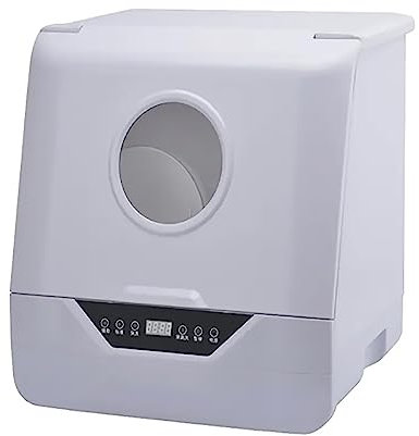 ERICAT Automatic Dishwasher, Countertop Dish Washing Machine with Led Display Screen & 4 Washing Programs, 70°C High Temperature Cleaning and 1 Click Self Cleaning, for Small Apartments and Dorms