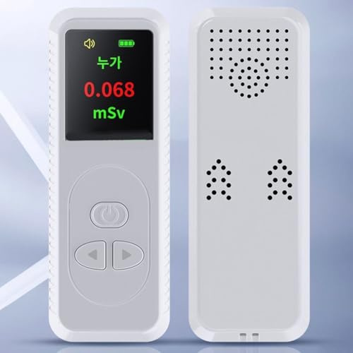 Nuclear Radiation Monitor For Geiger Counter, With Lithium Battery Screen Sound Light Alarm For Environments Exposed To Ionizing Radiation(White)