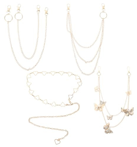 SHERCHPRY 5 St Delar Guld Fjärils Midjekedja Lager Kroppskedja för Kvinnor Elegant och Bekväm Accessoar för Strand Festival och Fest Stilfull Höftkedja för och Bikini