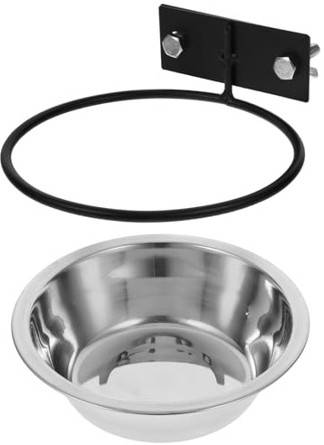 Cabilock Gamelle Surélevée pour Chien en Acier Inoxydable Argenté, Bol Mural Confortable pour Nourriture et Eau, Favorise Une Meilleure Digestion et Réduit la Tension Cou