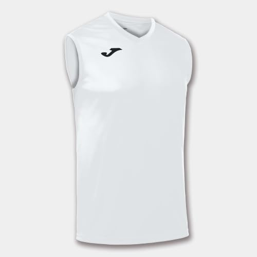 Joma - Camiseta Deportiva Sin Manga Hombre - Ligera y Transpirable Ideal para Todo Tipo de Deporte, Combi, Blanco, XXL