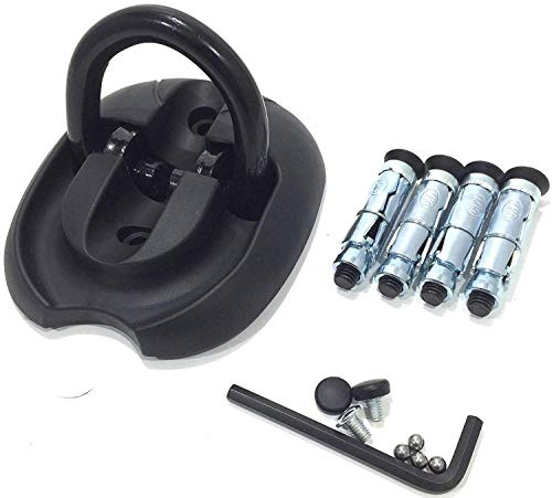 Triton - Ancoraggio a terra per motocicletta flip, in acciaio inox, ancora per sicurezza, nero