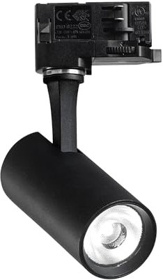 IDEAL LUX Sistema luce binario FOX 08W CRI80 4000K ON-OFF BK, Sistema a rotaia, Illuminazione modulare, Dispositivo su binario, 8x5h17 cm, Nero