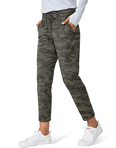 G Gradual Women's Pants with Deep Pockets 7/8 Stretch Sweatpants for Women Athletic, Golf, Lounge, Work (Green Camo, XX-Large)