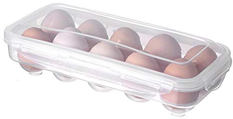 Linsition Eier Behälter Eierbehälter KühlSchrank Eierbox Kunststoff, Transparente Eierbox, Plastik Stapelbar Tragbar Stapelbarer Eierhalter Mit Deckel Zum Halten Sie Schutz Das Ei Frisch 10 Gitter