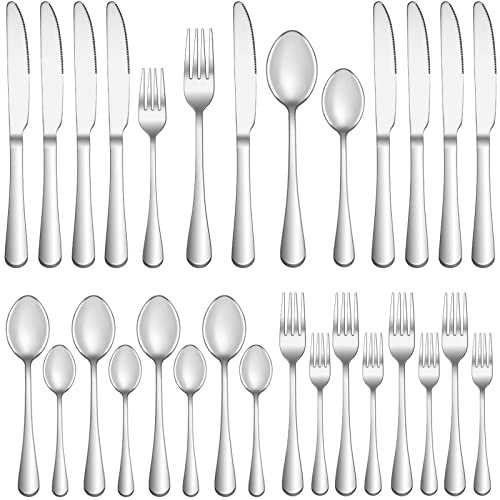 20 Pcs Silverware Set for 4, Food Grade Stainless Steel Flatware Set, Mirror Polished Cutlery Utensil Sets, Kitchen Eating Tableware Sets, Dishwasher Safe