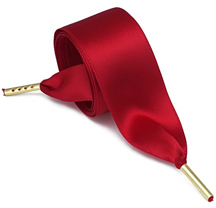 ZOUIQSS Women Fashion Satin Ribbon Shoelaces,Shoe Laces For Solid Color Shoes,Ideal for Converse,Nike,VANS,Addidas, Reebok,Puma Trainers(59.06‘’(150cm),Red)