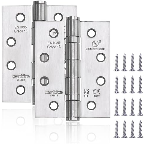 2 Stück 201 Scharnier Edelstahl 100x76x3 mm Türscharniere für Holztüren, Scharniere Klappbar Edelstahl für Haustüre von Geschäftsgebäuden