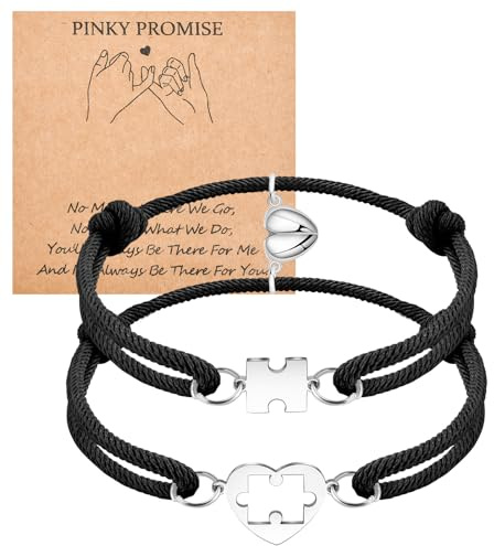 VU100 Regali di coppia Bracciali di coppia Regali per lui e per lei Relazione a distanza Braccialetto della promessa Pinky Natale Regali di compleanno per il fidanzato Fidanzata Moglie Marito regalare