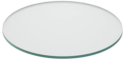 Relaxdays Piano Vetro Temperato Tavolo Rotondo da Ø 30 cm, 8 mm, ESG, Lastra per Camino a Legna, Trasparente