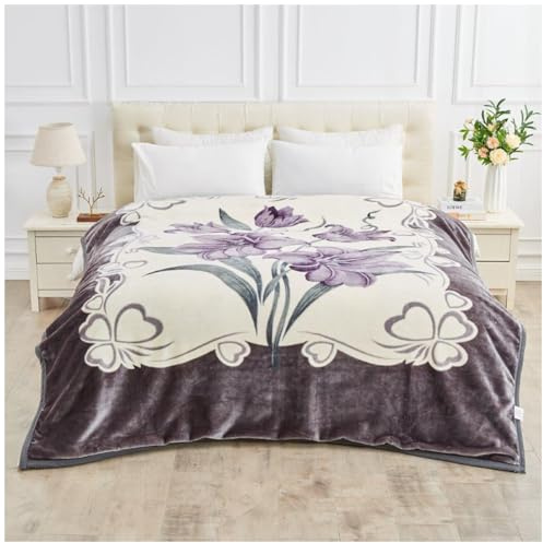Couverture lestée lourde double épaisseur réversible 5 kg - Couverture douce et chaude pour lit king size (200 x 240 cm) - Épaisse et confortable - Sommeil profond - Soulage l'anxiété