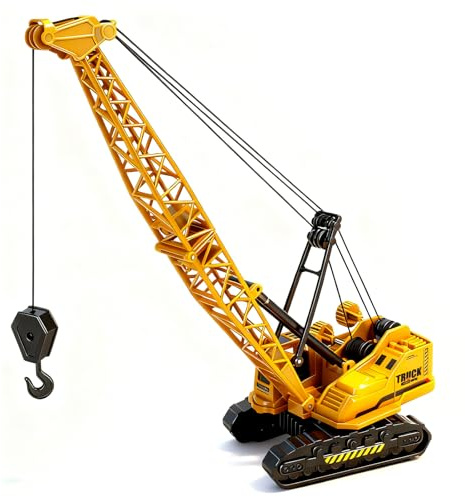 Hymaz Metallo ABS pressofuso gru camion giocattolo, costruzione in metallo veicoli gru con pulsante di sollevamento manuale giocattolo modello macchina per età 3-8, 9-12 ragazzi adatto come regalo di