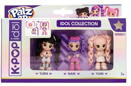 K-POP IDOL PALZ 3D 3-pack: Yura, Nari, Yuni samlarfigurer högartikulerade och utbytbara hårleksaker för barn från 3 år