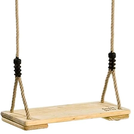Garden Games Pine Wood Tree Swing with Durable Adjustable Ropes and Wooden Seat