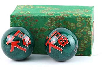 Lachineuse - Caja de Bolas Qi Gong Felicidad - Bolas Chinas antiestrés en Esmalte ⌀ 40 mm - Caja de Regalo de relajación Zen - Objeto asiático Japón China Feng Shui - Color Verde