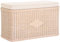 Korb-Outlet Sitztruhe aus Rattan/Truhenbank/Wäschetruhe mit gepolsterten Sitz/in der Farbe Vintage Weiss