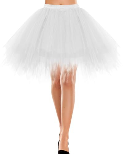 Bbonlinedress Mini tyllkjol för kvinnor 1950-tal, vintage, vuxen, balett, tutu, skater-kjol för cosplayfest