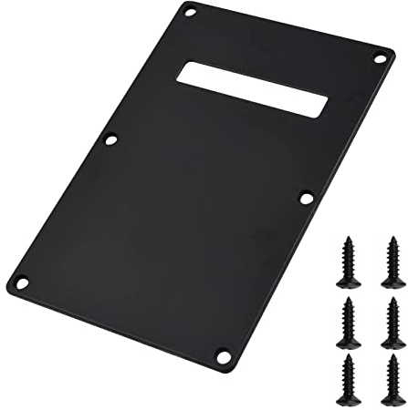 WANDIC Guitare Plaque Arrière, Trémolo Plaque Arrière avec 6 vis Trémolo Cavité Plaque Arrière pour Strat Guitare Électrique, Noir